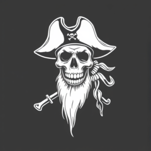 White Ink Pirate Tattoo