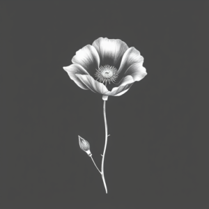 White Ink Poppy Tattoo