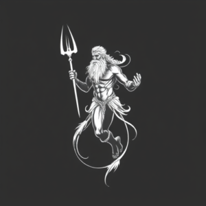 White Ink Poseidon Tattoo