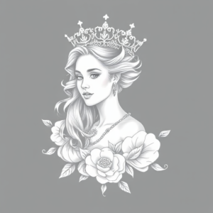 White Ink Queen Tattoo