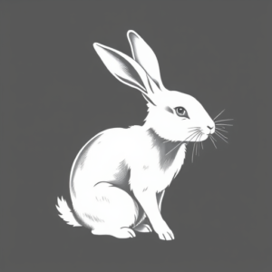 White Ink Rabbit Tattoo