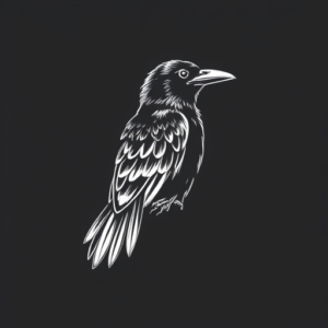 White Ink Raven Tattoo