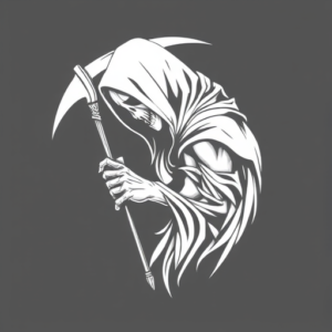 White Ink Reaper Tattoo