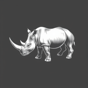 White Ink Rhino Tattoo