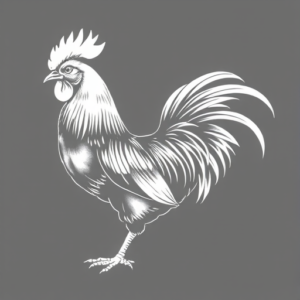 White Ink Rooster Tattoo
