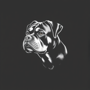 White Ink Rottweiler Tattoo