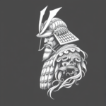 White Ink Samurai Tattoo