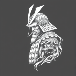 White Ink Samurai Tattoo