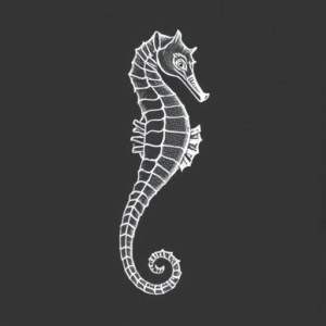 White Ink Seahorse Tattoo