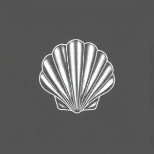 White Ink Seashell Tattoo