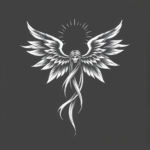 White Ink Seraphim Tattoo