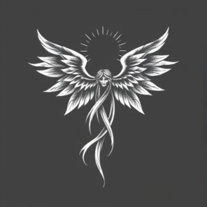 White Ink Seraphim Tattoo