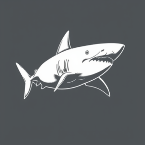 White Ink Shark Tattoo