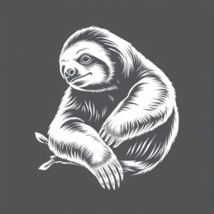 White Ink Sloth Tattoo