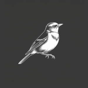 White Ink Sparrow Tattoo