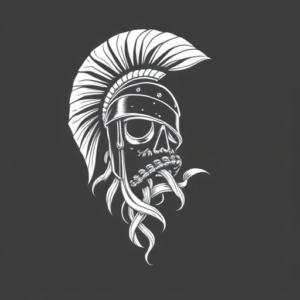 White Ink Spartan Tattoo