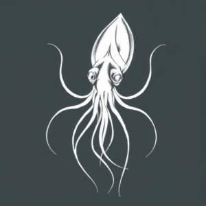White Ink Squid Tattoo