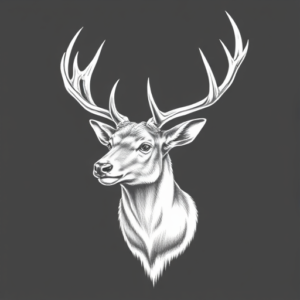 White Ink Stag Tattoo