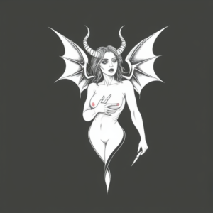 White Ink Succubus Tattoo