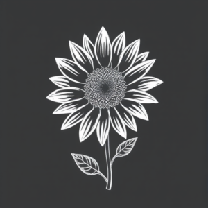White Ink Sunflower Tattoo