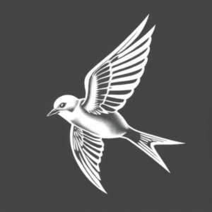 White Ink Swallow Tattoo