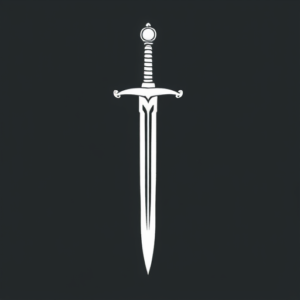 White Ink Sword Tattoo