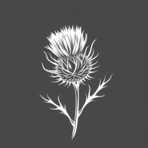 White Ink Thistle Tattoo