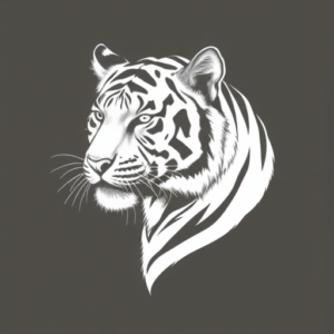 White Ink Tiger Tattoo