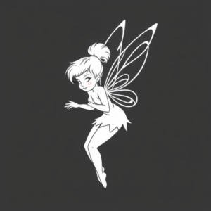 White Ink Tinkerbell Tattoo