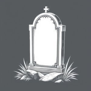 White Ink Tombstone Tattoo