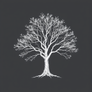 White Ink Tree Tattoo