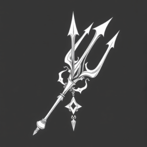 White Ink Trident Tattoo