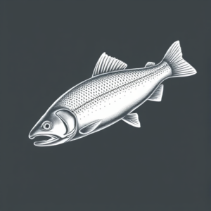 White Ink Trout Tattoo