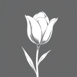White Ink Tulip Tattoo