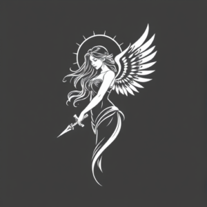 White Ink Valkyrie Tattoo