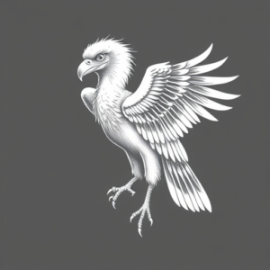 White Ink Vulture Tattoo