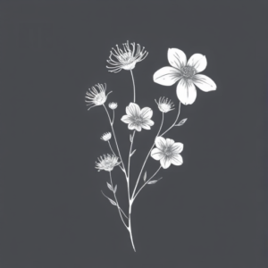 White Ink Wildflower Tattoo