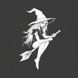 White Ink Witch Tattoo