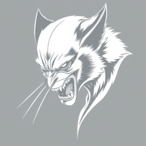 White Ink Wolverine Tattoo