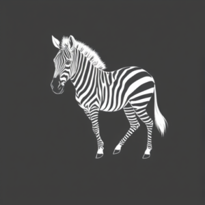 White Ink Zebra Tattoo