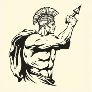 Woodcut Achilles Tattoo