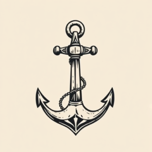 Woodcut Anchor Tattoo