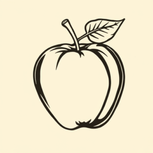 Woodcut Apple Tattoo