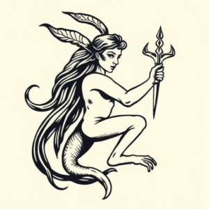 Woodcut Aquarius Tattoo