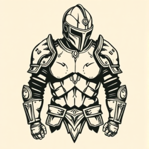 Woodcut Armor Tattoo