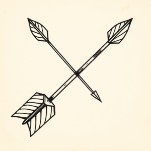 Woodcut Arrow Tattoo
