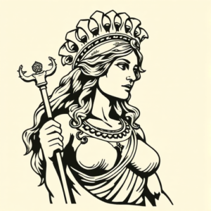 Woodcut Athena Tattoo