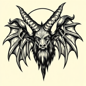 Woodcut Baphomet Tattoo