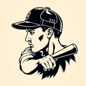 Woodcut Baseball Tattoo