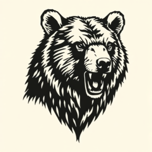 Woodcut Bear Tattoo